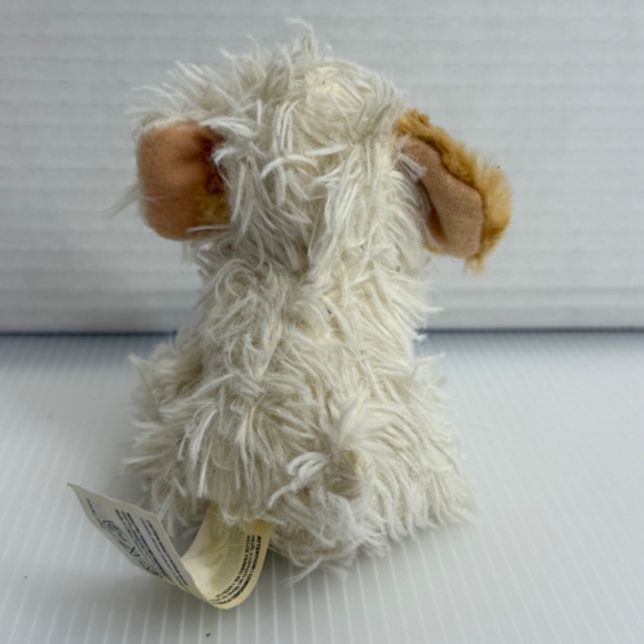 Scruffies 4" Mini Tan White Shaggy Dog Plush Puppy Stuffed Toy Animal Shitzu - Picture 3 of 7